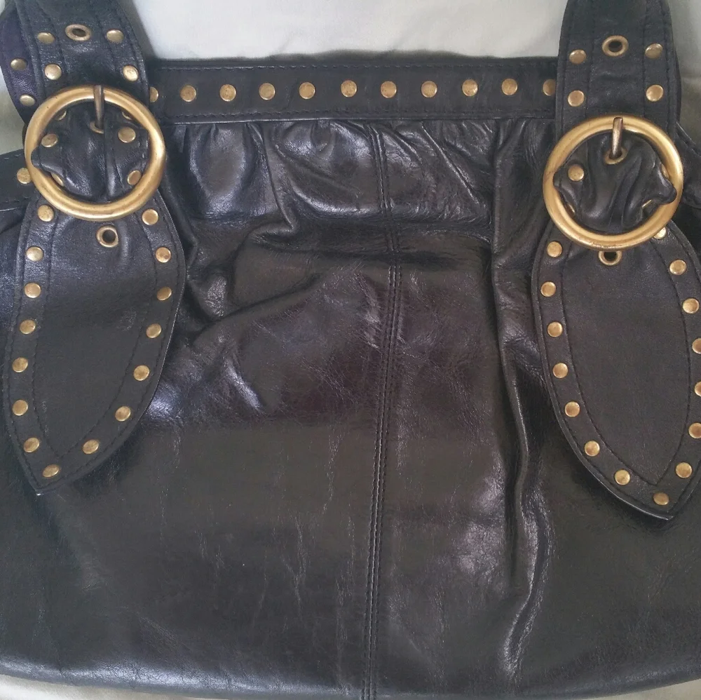 Maxx New York satchel studded leather handbag - Picture 3 of 8